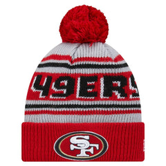 San Francisco 49ers New Era Youth Main Cuffed Knit Hat with Pom Scarlet