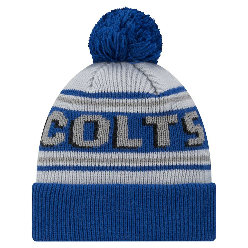 Indianapolis Colts New Era Youth Main Cuffed Knit Hat with Pom Royal