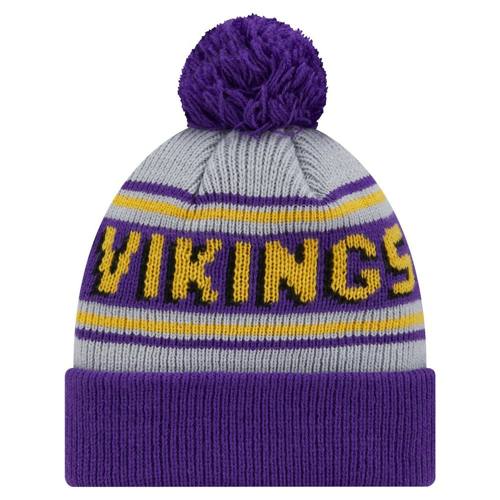 Minnesota Vikings New Era Youth Main Cuffed Knit Hat with Pom Purple