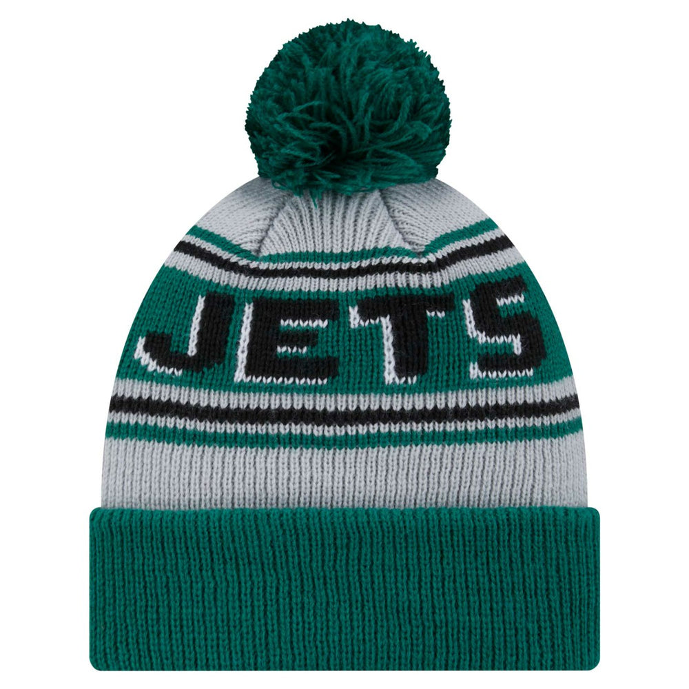 New York Jets New Era Youth Main Cuffed Knit Hat with Pom Green