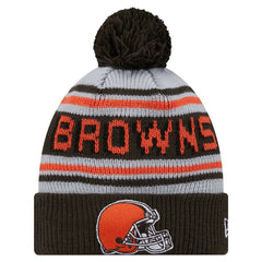 Cleveland Browns New Era Youth Main Cuffed Knit Hat with Pom Brown