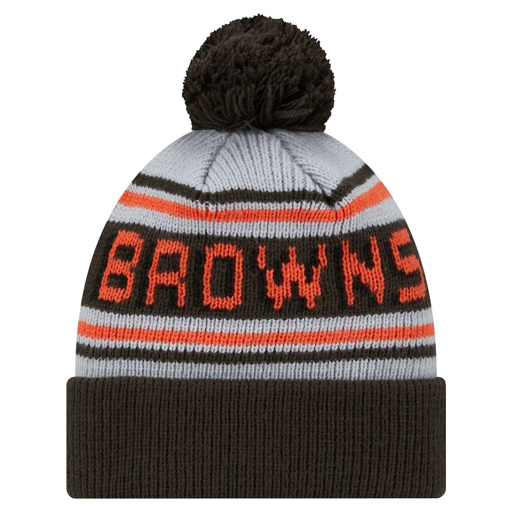 Cleveland Browns New Era Youth Main Cuffed Knit Hat with Pom Brown