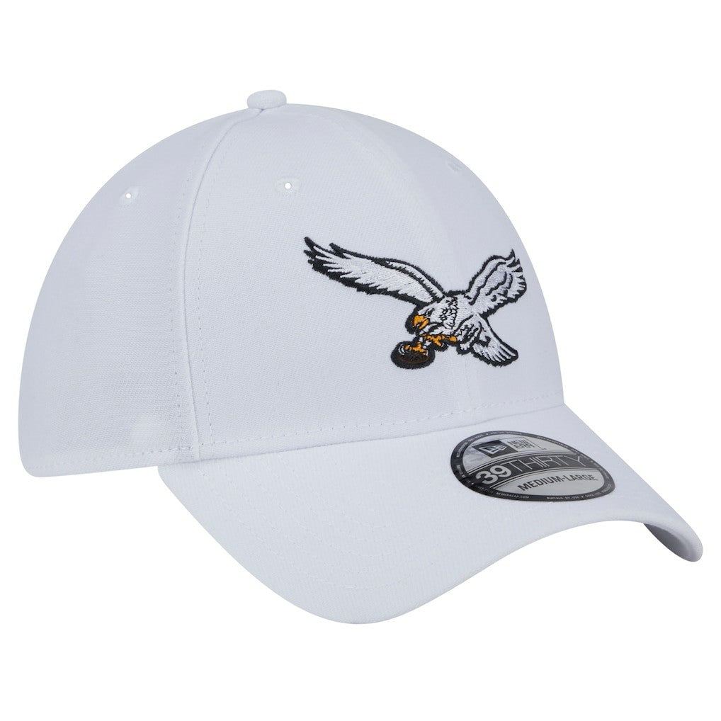 Philadelphia Eagles New Era Throwback 39THIRTY Flex Hat White