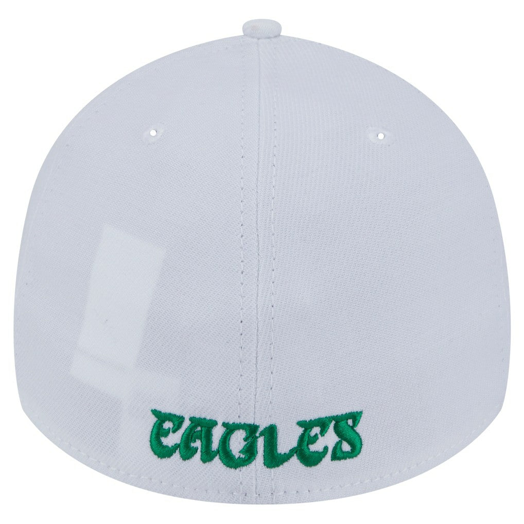 Philadelphia Eagles New Era Throwback 39THIRTY Flex Hat White