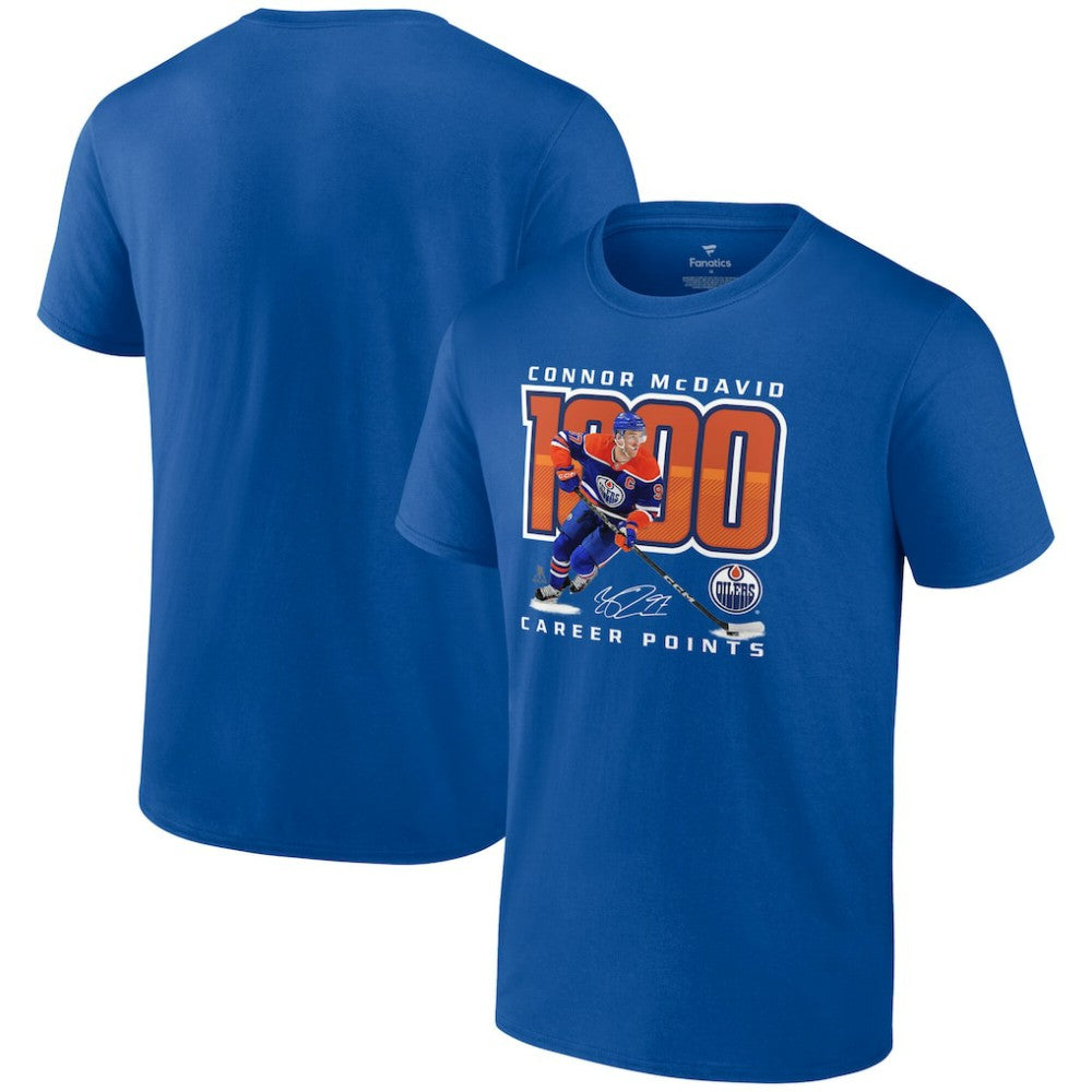 Connor McDavid Edmonton Oilers 1,000 Career Points T-Shirt - Royal - NHL 201141458
