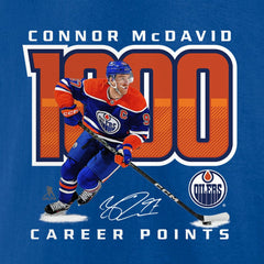 Connor McDavid Edmonton Oilers 1,000 Career Points T-Shirt - Royal - NHL 201141458
