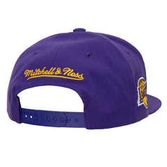 Los Angeles Lakers Retro Sport Color Block Script Snapback Hat White/Purple | Mitchell & Ness Near Me
