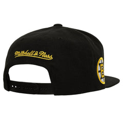Boston Bruins Mitchell & Ness Retro Script Colorblock Snapback Hat - Black - NHL 201141493