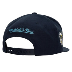 Pittsburgh Penguins Mitchell & Ness Retro Script Colorblock Snapback Hat - Navy - NHL 201141496