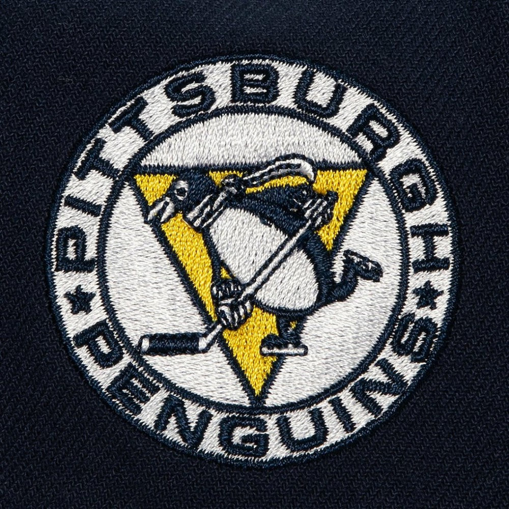 Pittsburgh Penguins Mitchell & Ness Retro Script Colorblock Snapback Hat - Navy - NHL 201141496