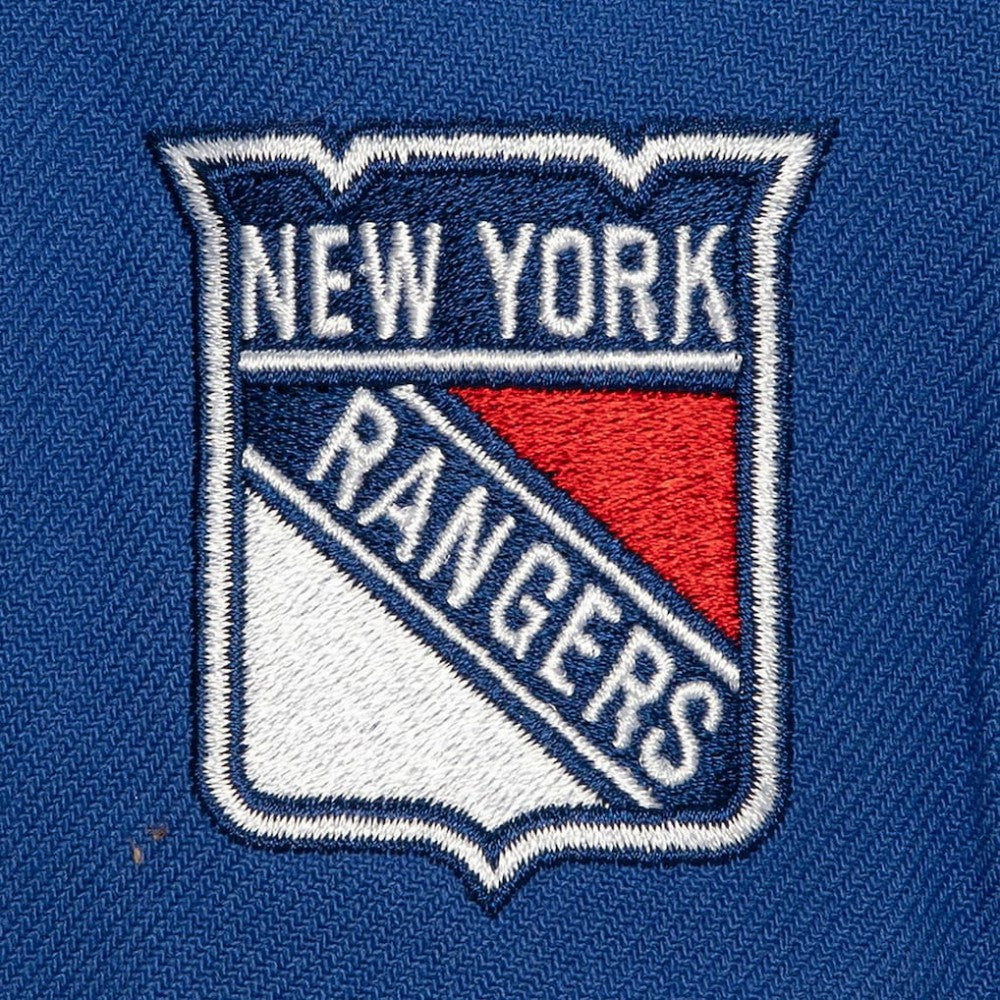 New York Rangers Mitchell & Ness Retro Script Colorblock Snapback Hat - Blue - NHL 201141497