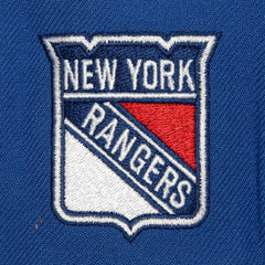 New York Rangers Mitchell & Ness Retro Script Colorblock Snapback Hat - Blue - NHL 201141497