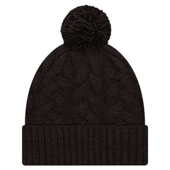 Cincinnati Bengals New Era Women's Cable Cuffed Knit Hat with Pom Black