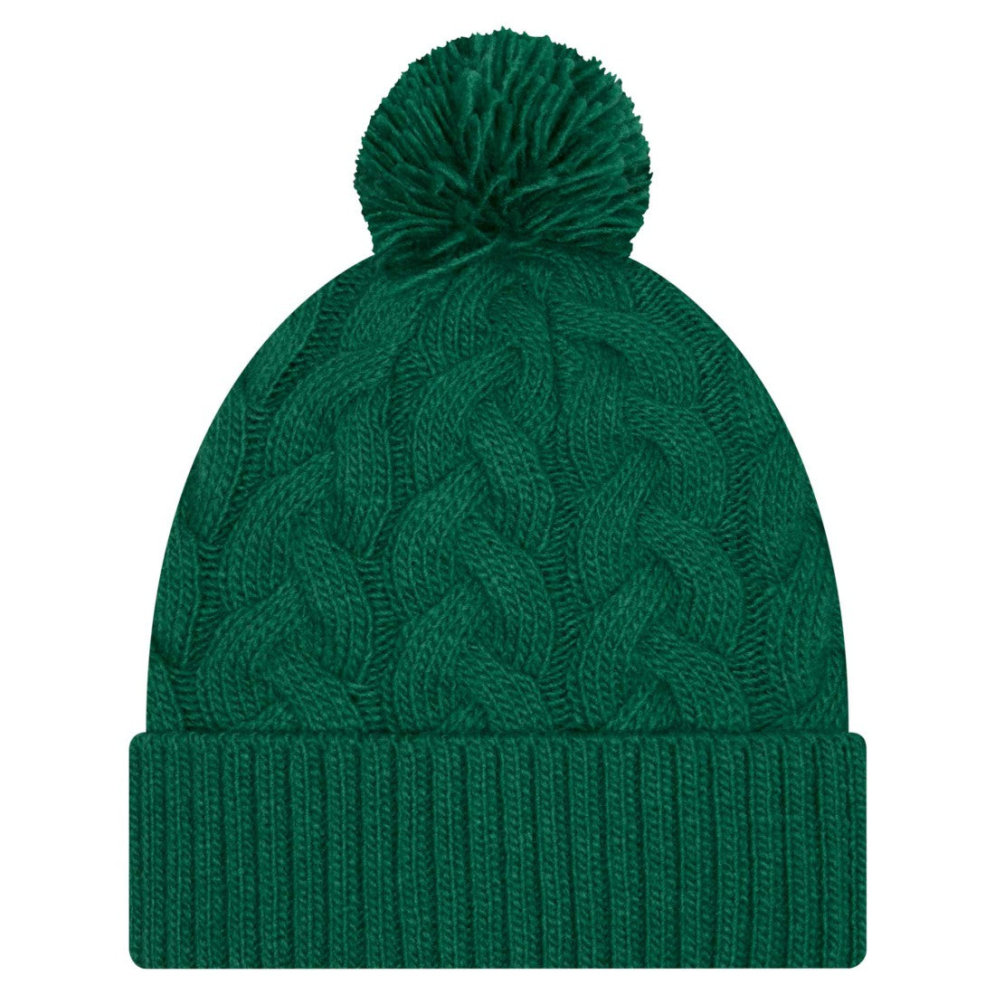 New York Jets New Era Women's Cable Cuffed Knit Hat with Pom Green
