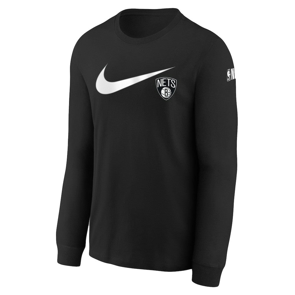 Brooklyn Nets Youth Swoosh Long Sleeve T-Shirt Black | Nike discount