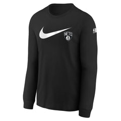 Brooklyn Nets Youth Swoosh Long Sleeve T-Shirt Black | Nike discount