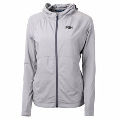 Pittsburgh Pirates Cutter & Buck Women's City Connect Adapt Eco Knit Hybrid Recycled Full-Zip Hooded Jacket - Gray - MLB on Sale