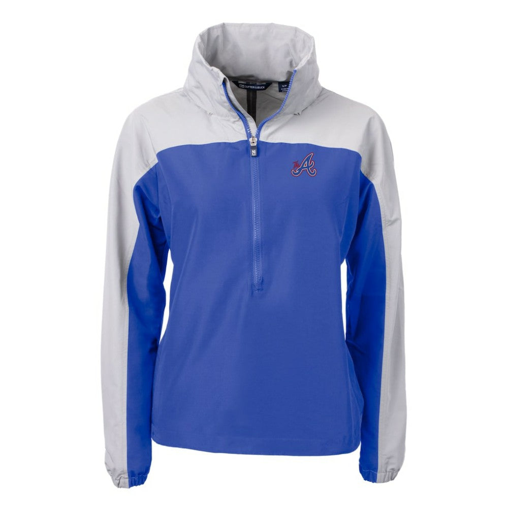 Atlanta Braves Cutter & Buck Women's City Connect Charter Eco Recycled Half-Zip Anorak Jacket - Blue/Gray - MLB Online