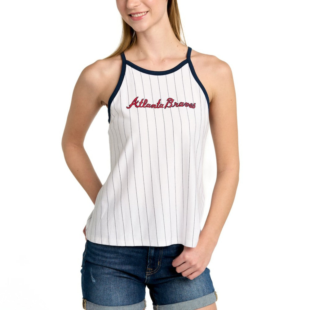 Atlanta Braves Lusso Women's Nahla Tank Top - White - MLB Discount