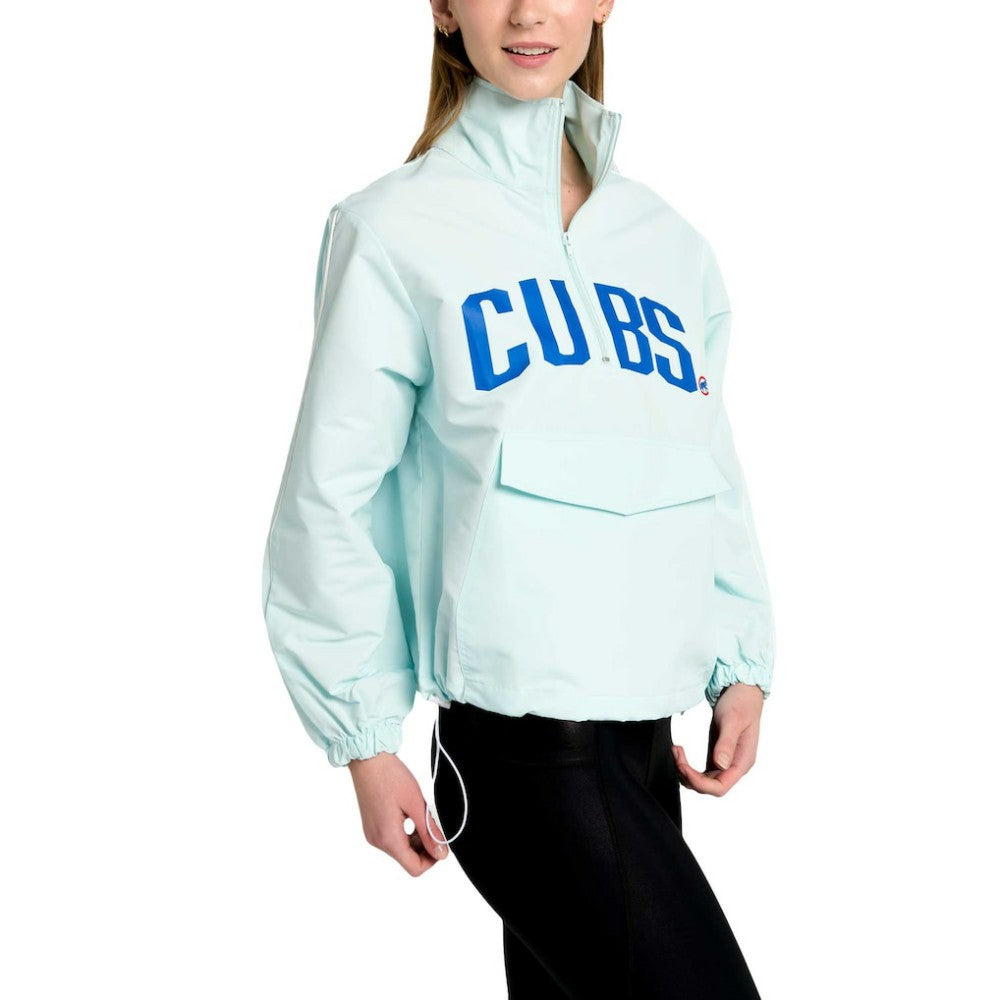 Chicago Cubs Lusso Women's Parker Half-Zip Jacket - Light Blue - MLB Lifestyle