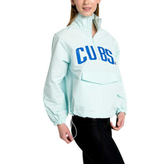 Chicago Cubs Lusso Women's Parker Half-Zip Jacket - Light Blue - MLB Lifestyle