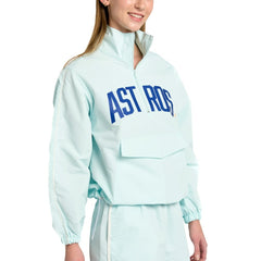Houston Astros Lusso Women's Parker Half-Zip Jacket - Light Blue - MLB Online