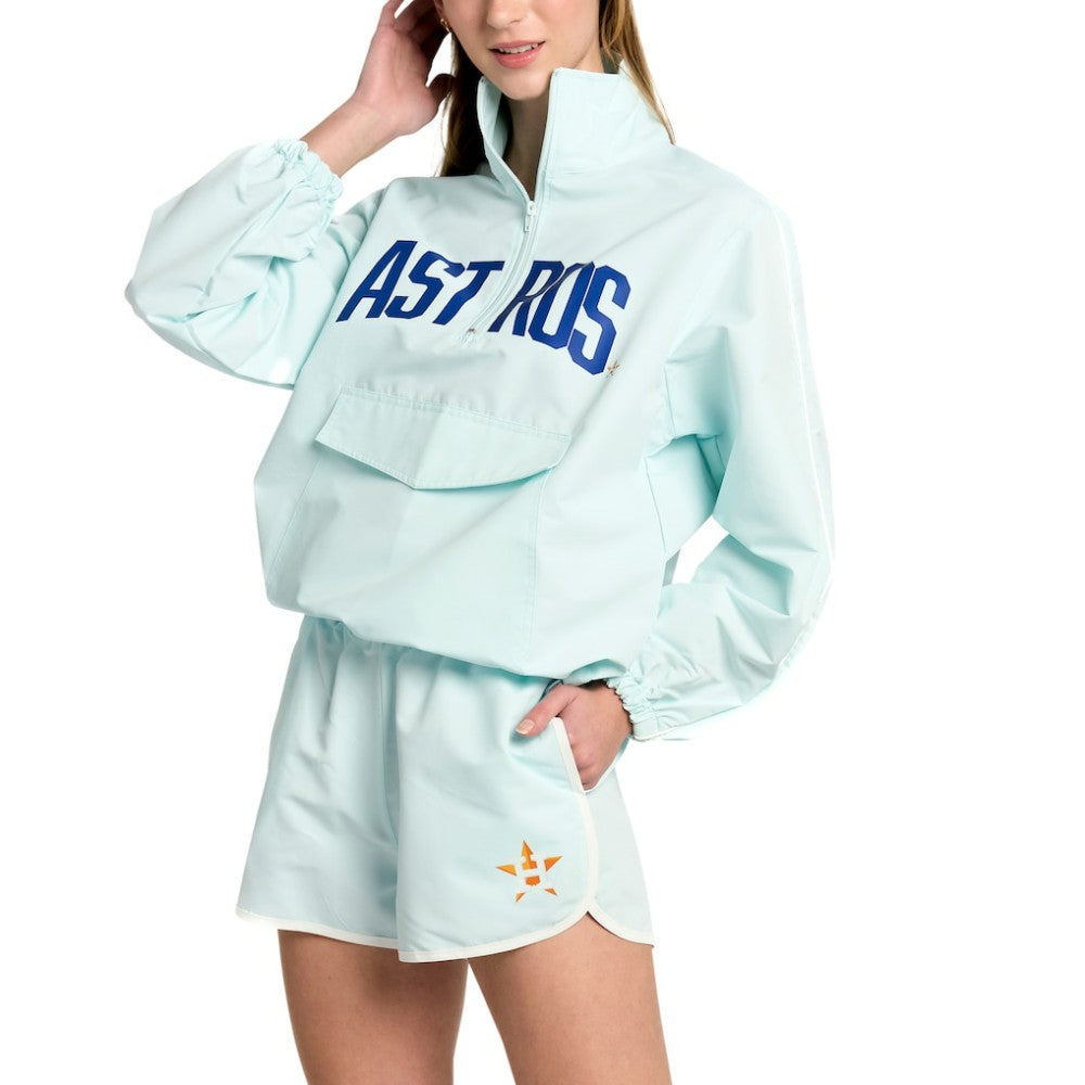 Houston Astros Lusso Women's Parker Half-Zip Jacket - Light Blue - MLB Online