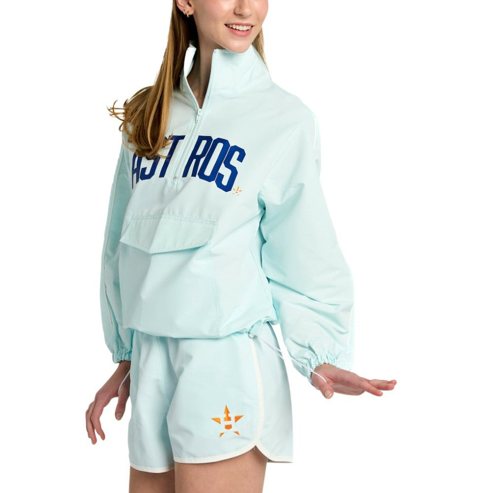 Houston Astros Lusso Women's Parker Half-Zip Jacket - Light Blue - MLB Online