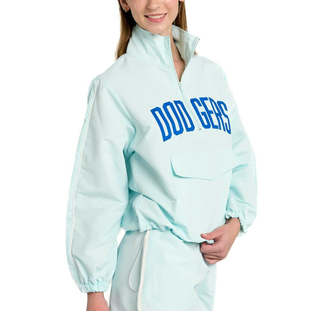 Los Angeles Dodgers Lusso Women's Parker Half-Zip Jacket - Light Blue - MLB on Sale