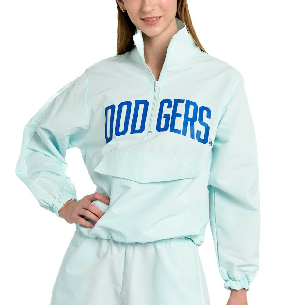 Los Angeles Dodgers Lusso Women's Parker Half-Zip Jacket - Light Blue - MLB on Sale