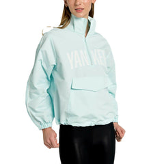 New York Yankees Lusso Women's Parker Half-Zip Jacket - Light Blue - MLB on Sale