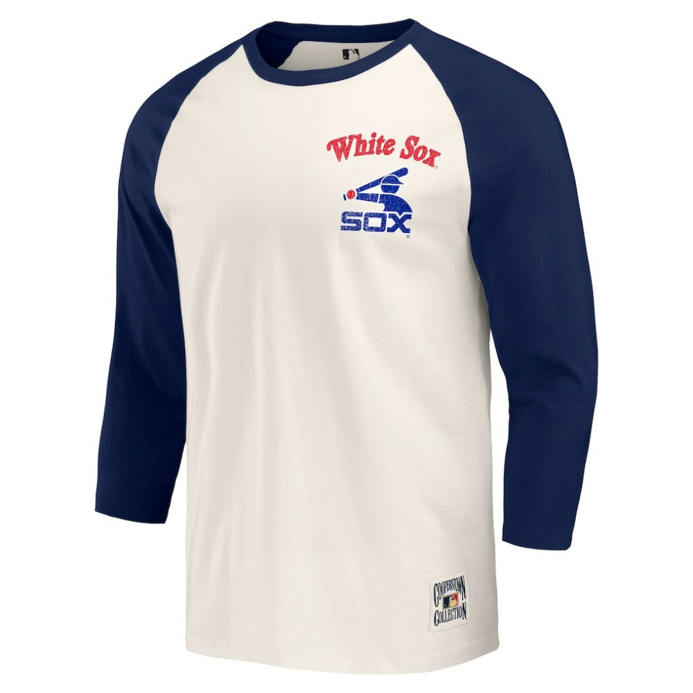 Chicago White Sox Darius Rucker Collection by Fanatics Cooperstown Collection Raglan 3/4-Sleeve T-Shirt - Navy/White - Fanatics on Sale