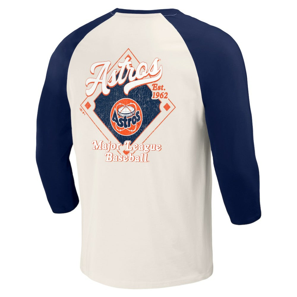 Houston Astros Darius Rucker Collection by Fanatics Cooperstown Collection Raglan 3/4-Sleeve T-Shirt - Navy/White - Fanatics Lifestyle
