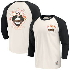 San Francisco Giants Darius Rucker Collection by Fanatics Cooperstown Collection Raglan 3/4-Sleeve T-Shirt - Black/White - Fanatics Lifestyle