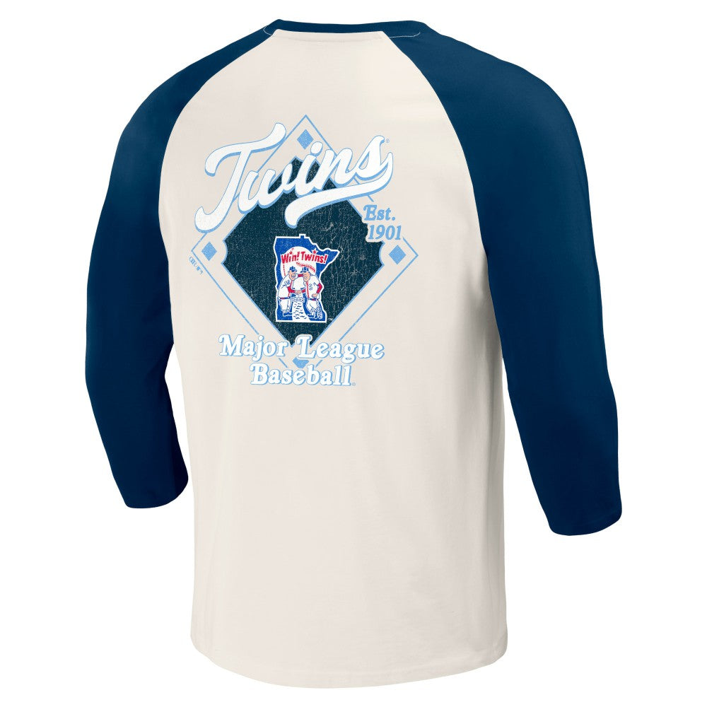 Minnesota Twins Darius Rucker Collection by Fanatics Cooperstown Collection Raglan 3/4-Sleeve T-Shirt - Navy/White - Fanatics Lifestyle