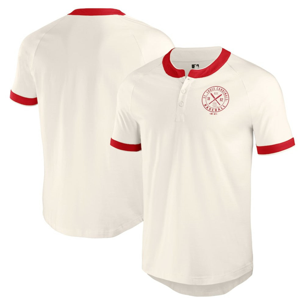 St. Louis Cardinals Darius Rucker Collection by Fanatics Henley Raglan T-Shirt - White - Fanatics on Sale