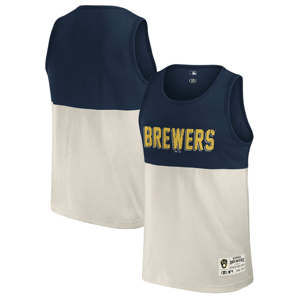 Milwaukee Brewers Darius Rucker Collection by Fanatics Colorblock Tank Top - Navy - Fanatics Lifestyle