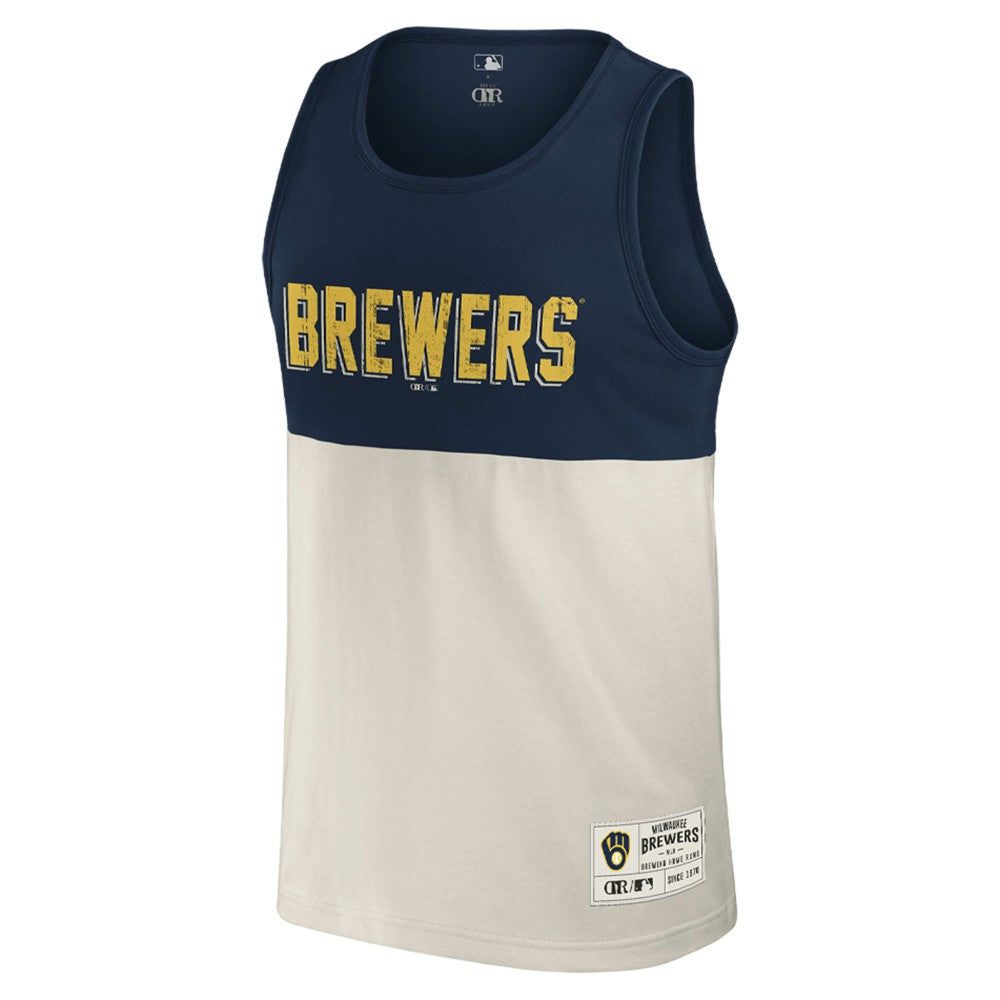 Milwaukee Brewers Darius Rucker Collection by Fanatics Colorblock Tank Top - Navy - Fanatics Lifestyle