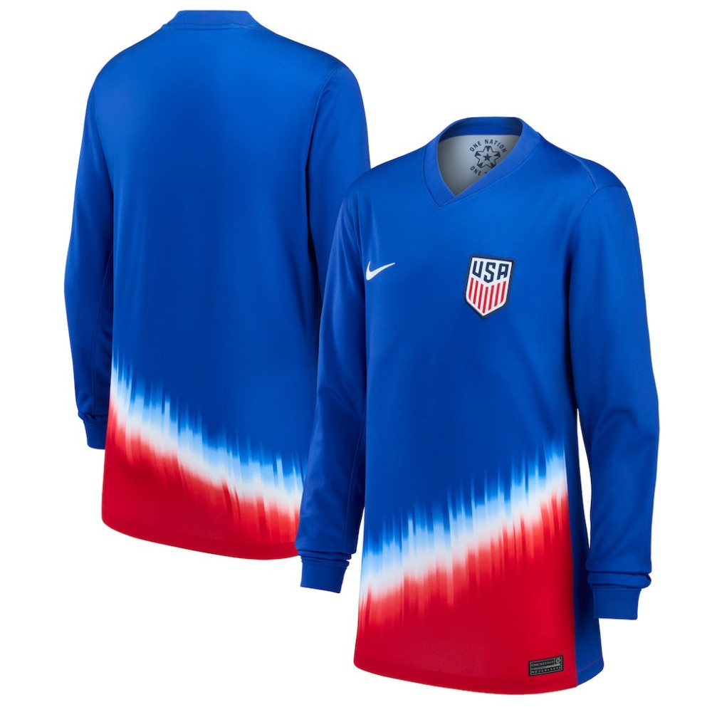 USMNT Youth 2024 Away Replica Long Sleeve Jersey Blue - Nike