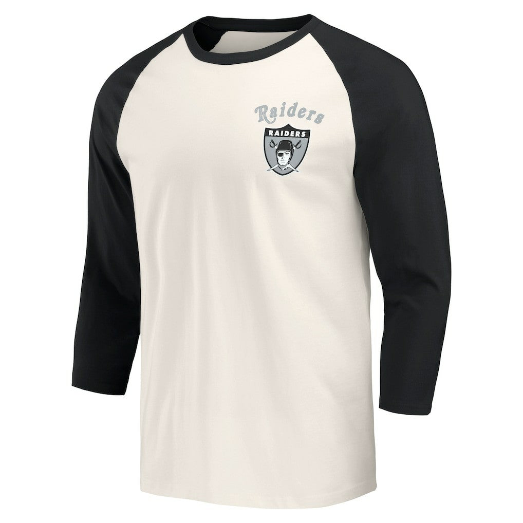 Fanatics Las Vegas Raiders Darius Rucker Collection Raglan 3/4 Sleeve T-Shirt Black/White