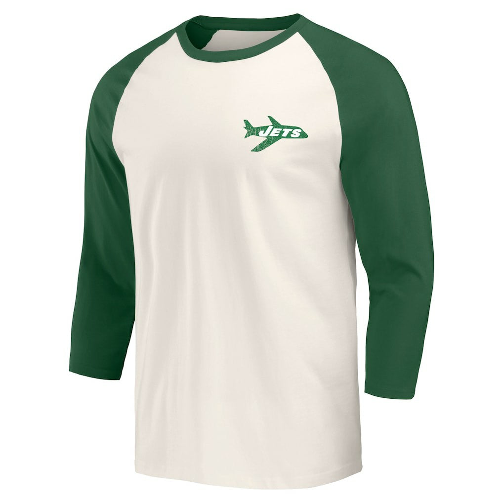 Fanatics New York Jets Darius Rucker Collection Raglan 3/4 Sleeve T-Shirt Kelly Green/White