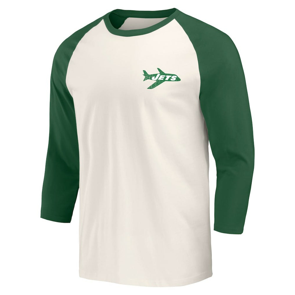 Fanatics New York Jets Darius Rucker Collection Raglan 3/4 Sleeve T-Shirt Kelly Green/White