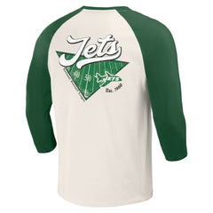 Fanatics New York Jets Darius Rucker Collection Raglan 3/4 Sleeve T-Shirt Kelly Green/White