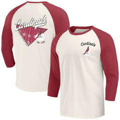 Fanatics Arizona Cardinals Darius Rucker Collection Raglan 3/4 Sleeve T-Shirt Cardinal/White