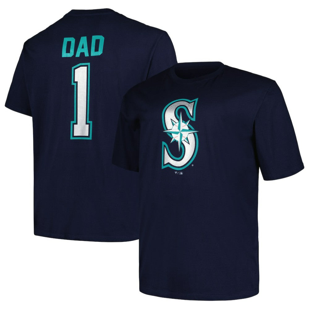 Seattle Mariners Profile Big & Tall #1 Dad T-Shirt - Navy - MLB on Sale