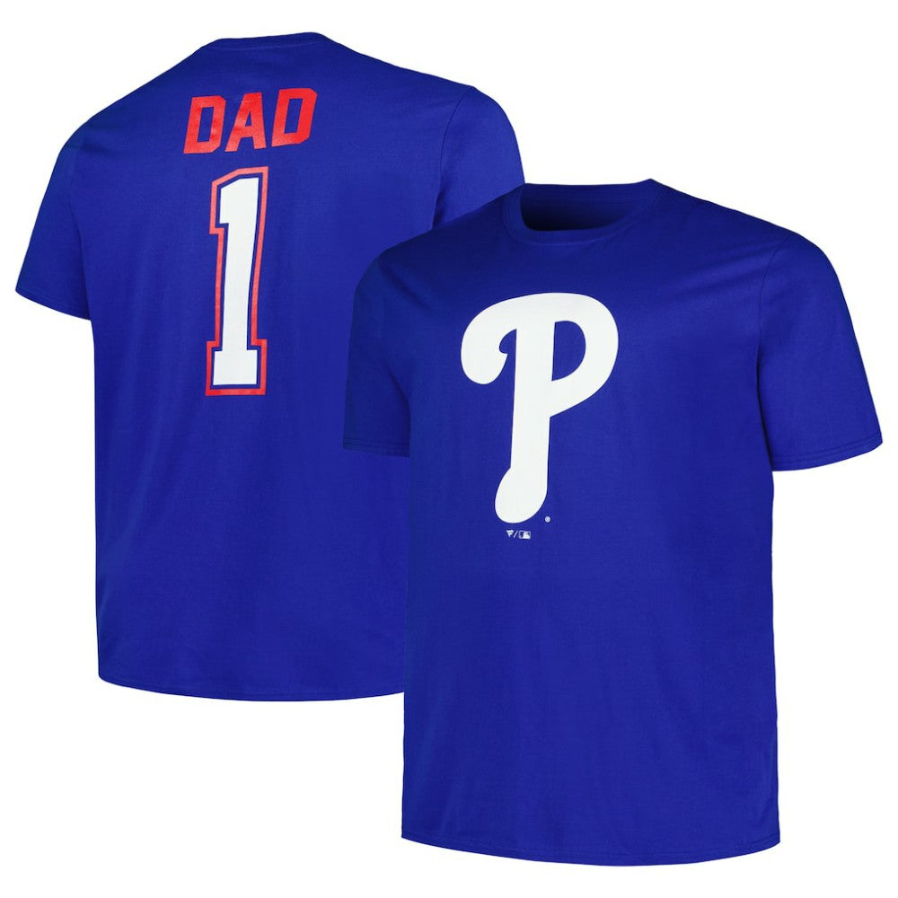 Philadelphia Phillies Profile Big & Tall #1 Dad T-Shirt - Royal - MLB Discount