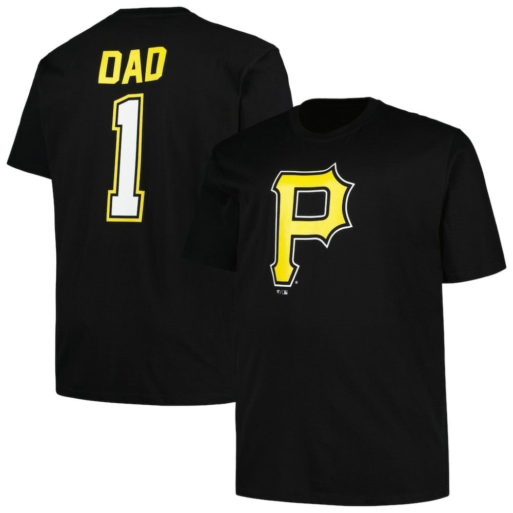 Pittsburgh Pirates Profile Big & Tall #1 Dad T-Shirt - Black - MLB Discount