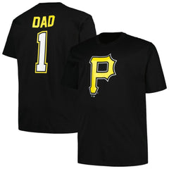 Pittsburgh Pirates Profile Big & Tall #1 Dad T-Shirt - Black - MLB Discount