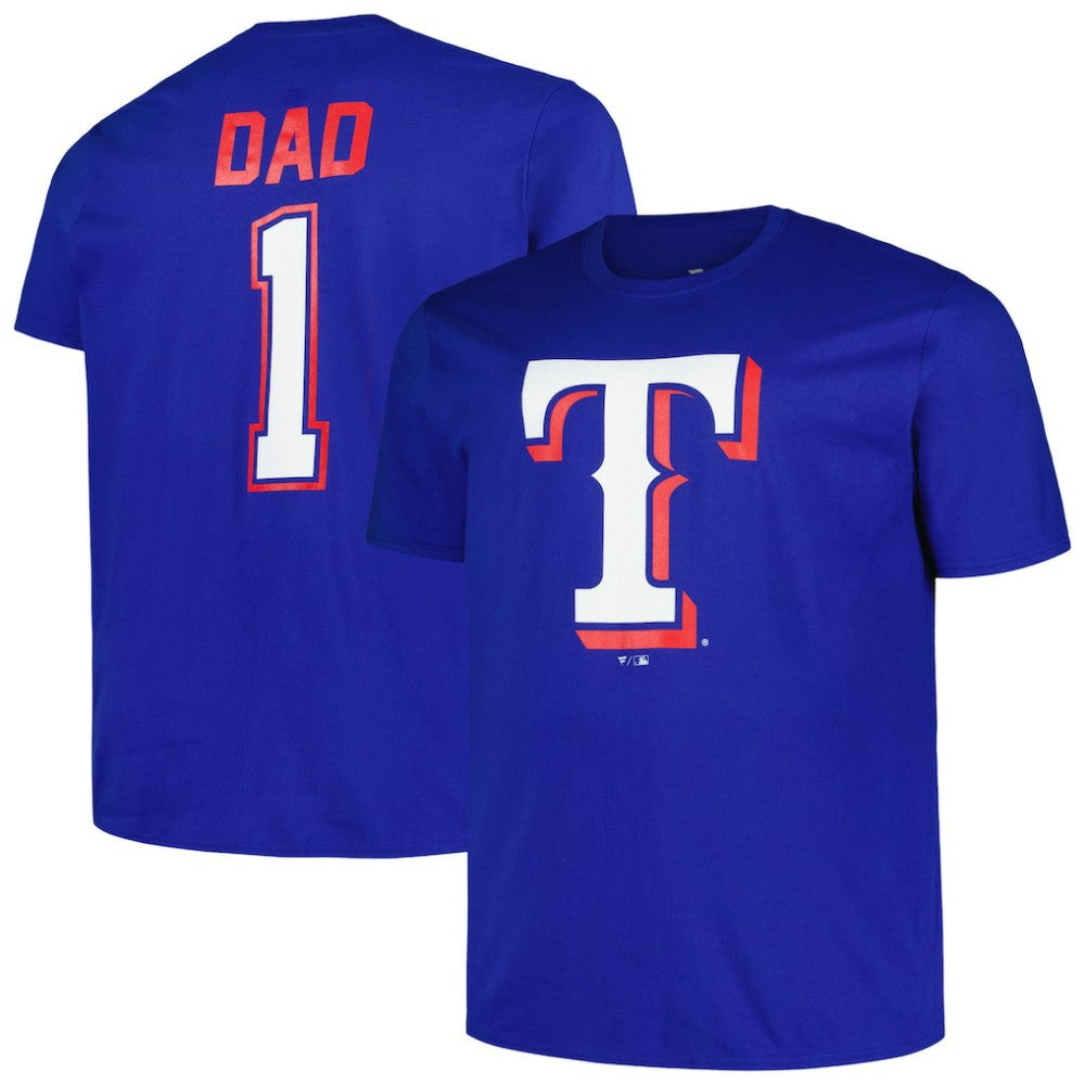 Texas Rangers Profile Big & Tall #1 Dad T-Shirt - Royal - MLB Online