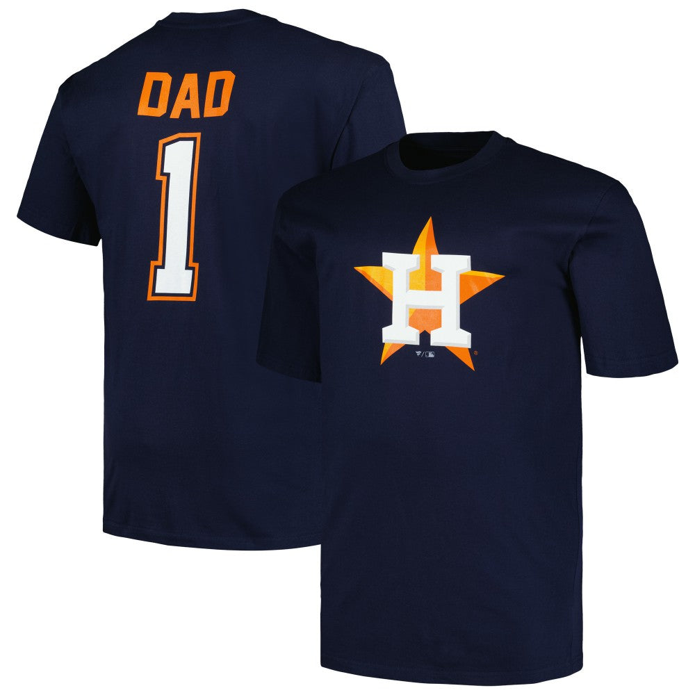 Houston Astros Profile Big & Tall #1 Dad T-Shirt - Navy - MLB Discount